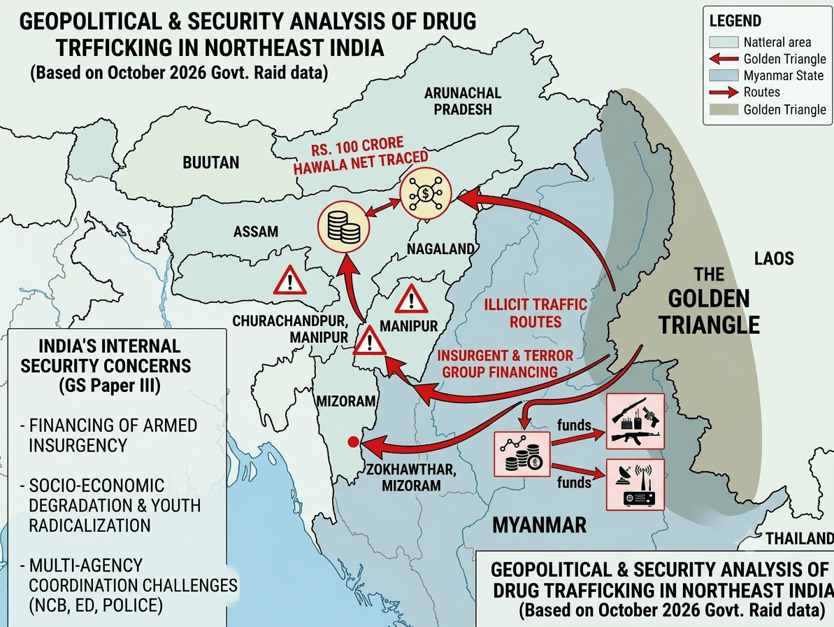 18 held, 100 cr traced in Northeast drug raids: GOVERMENT
